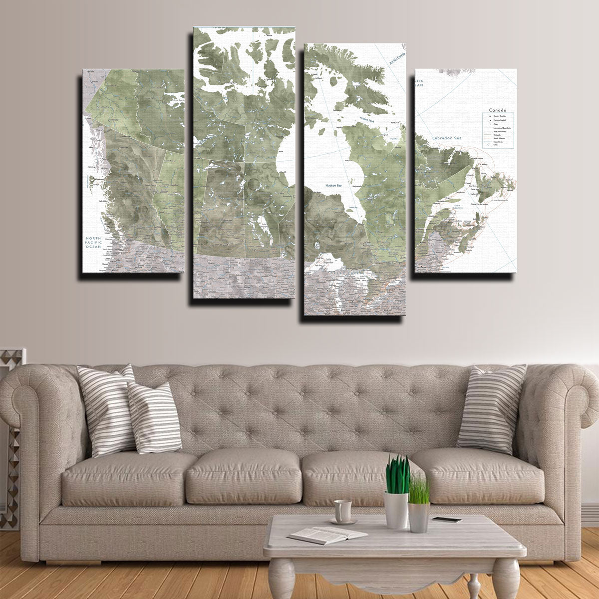Stunning Canada Map 2 Wall Art by Blursbyai