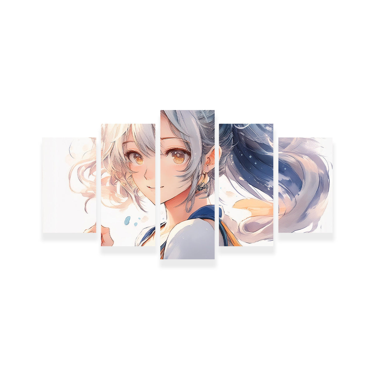 Stunning Anime Girl Print in White