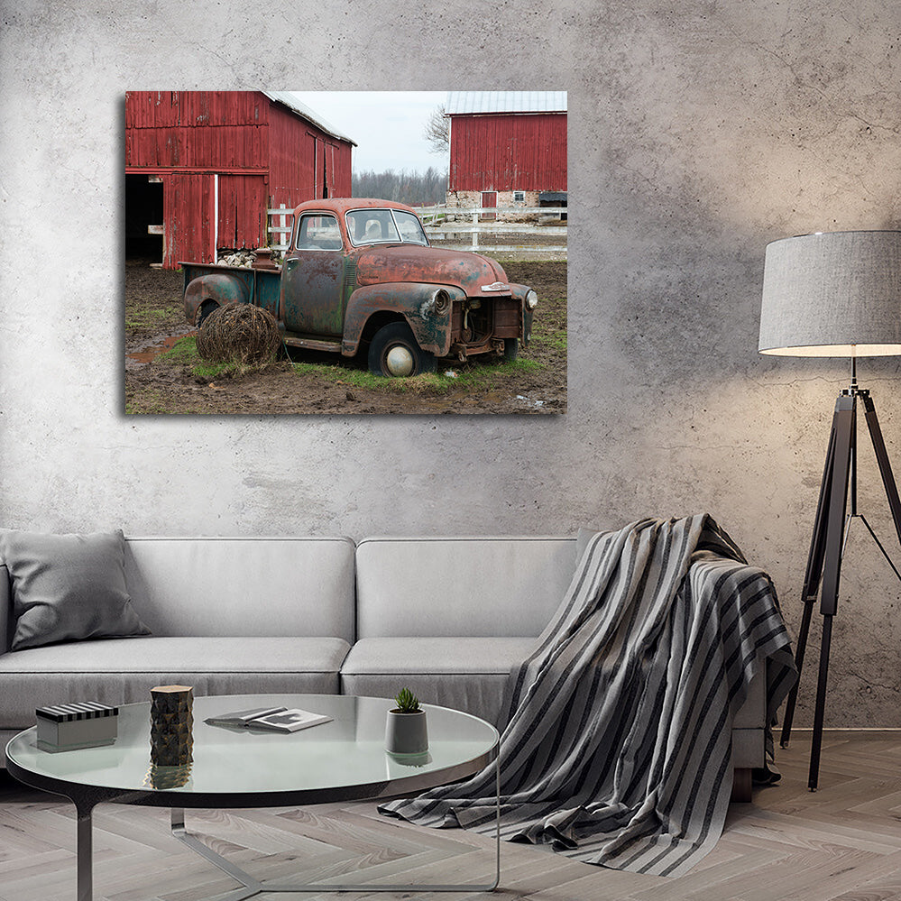 Authentic Old Wisconsin Dairy Farm Truck Wall Art - Ideal for Home Decor