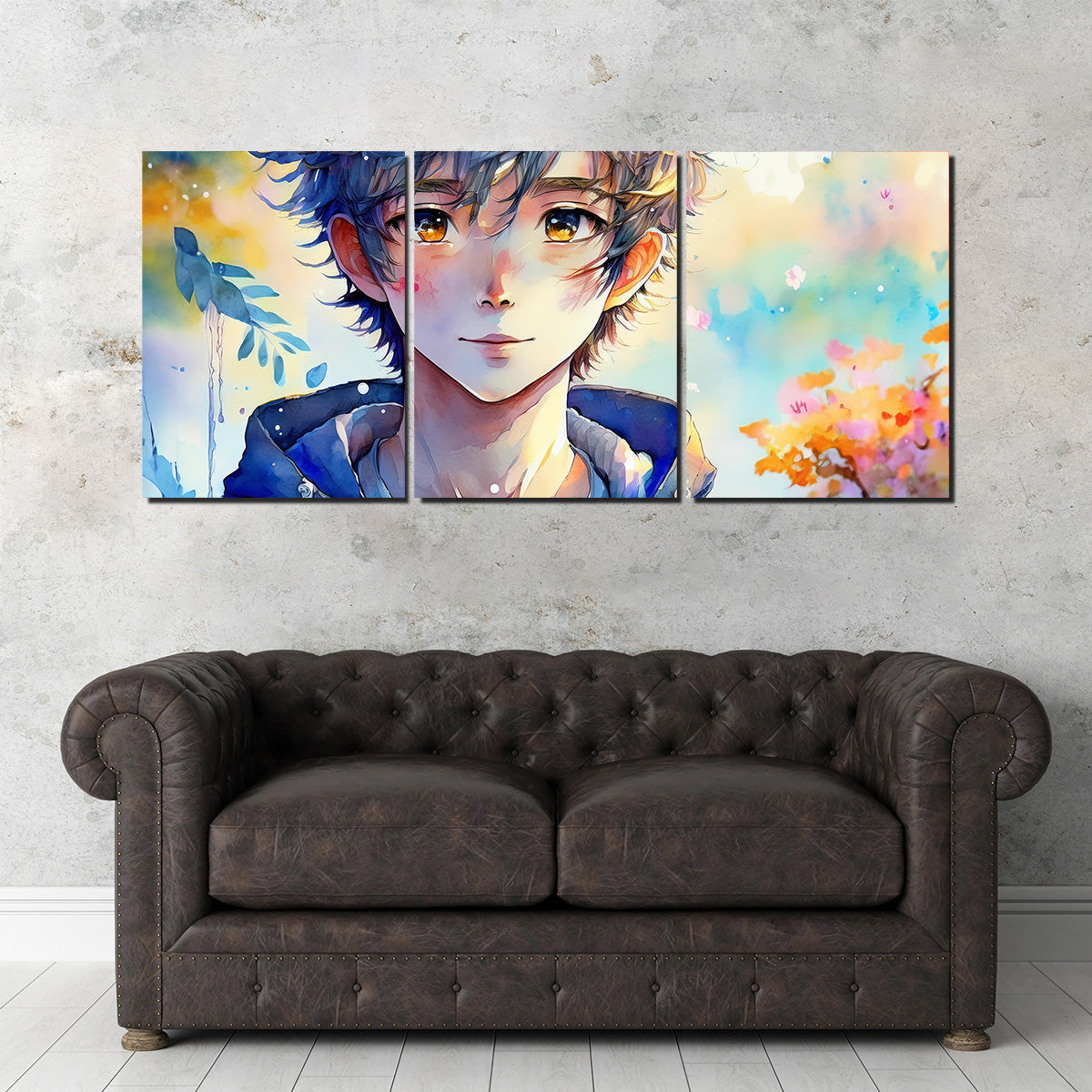 Stunning Anime Boy Watercolor Art Print