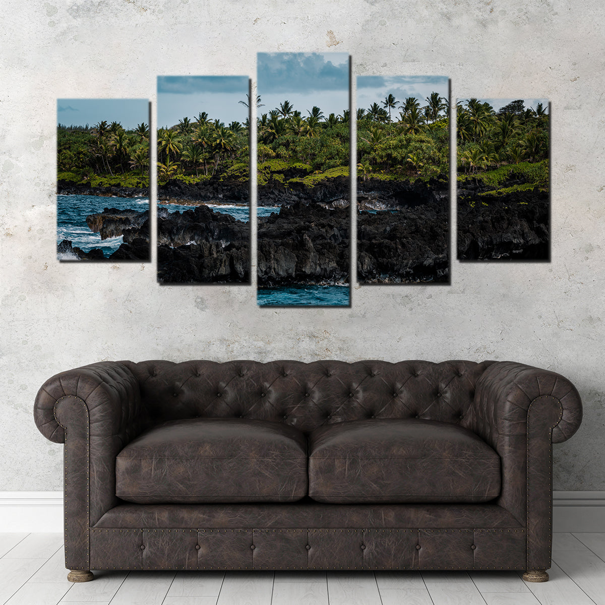 Stunning Ocean and Lava Rock Wall Art by Lucas Moore