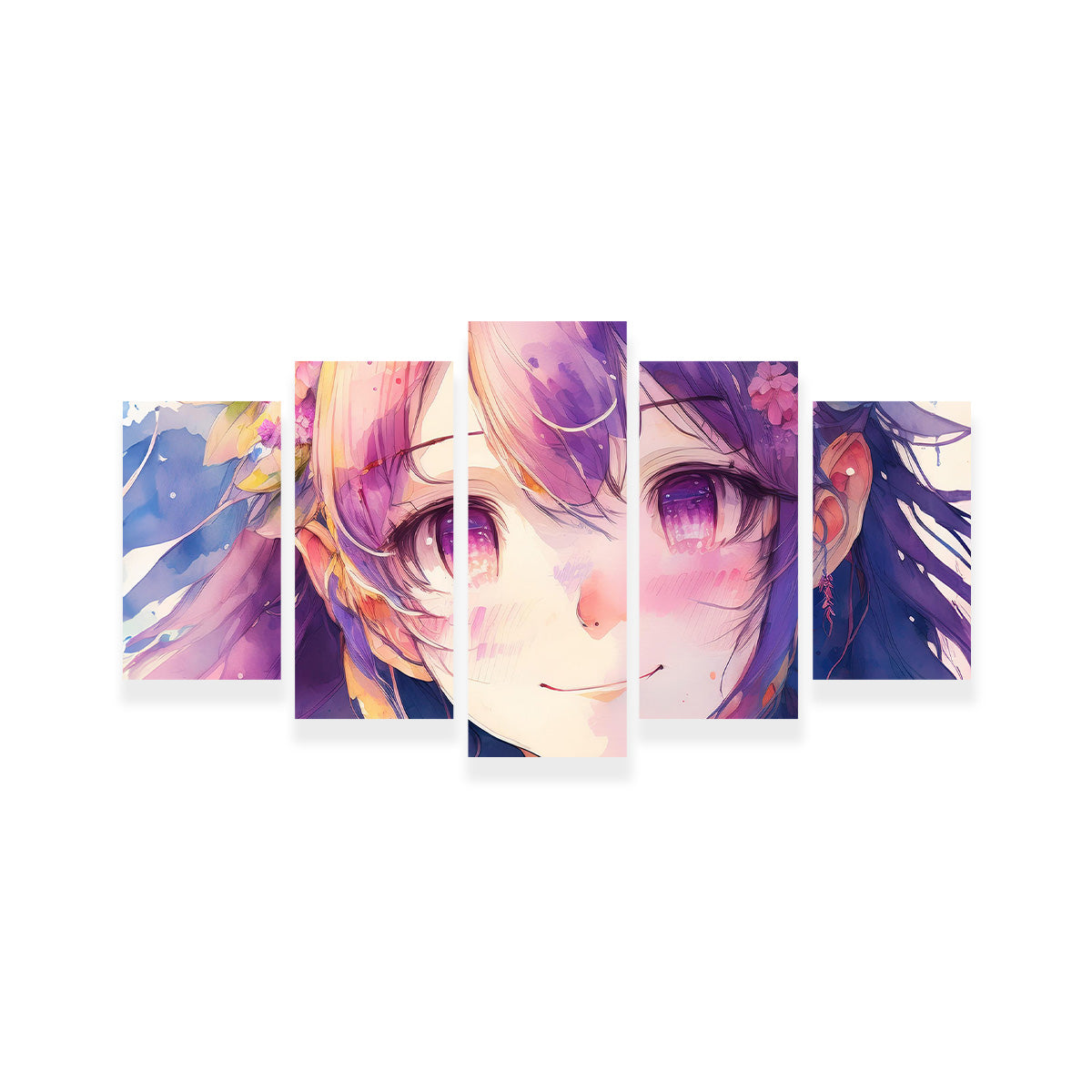 Captivating Anime Girl Watercolor Wall Art