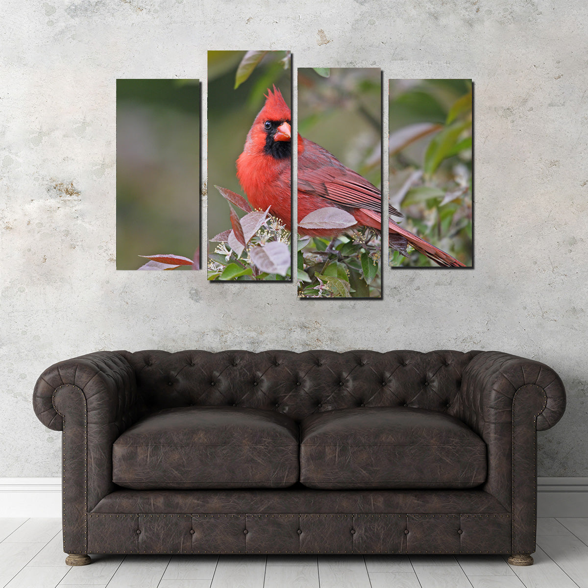 Exquisite Cardinal Perched Wall Art for Home Decor