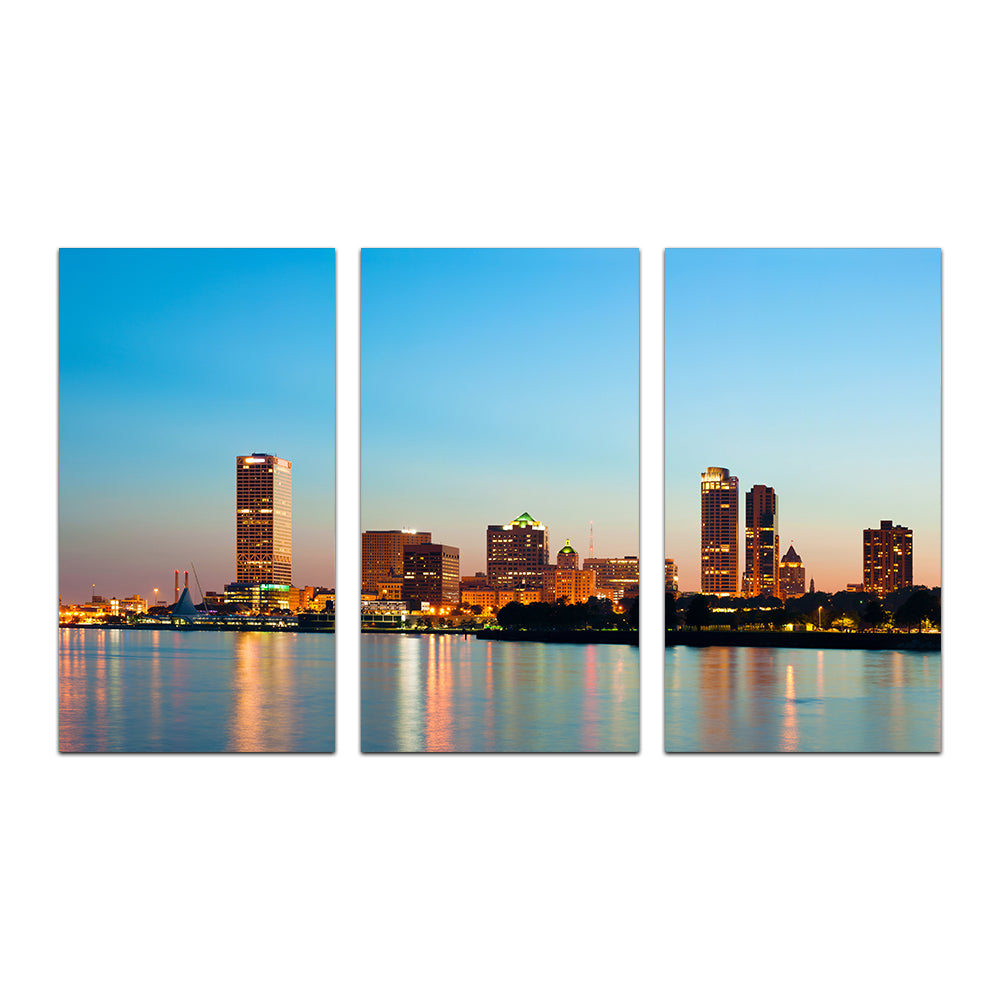 Breathtaking Milwaukee Skyline at Twilight Wall Art for Stunning Decor