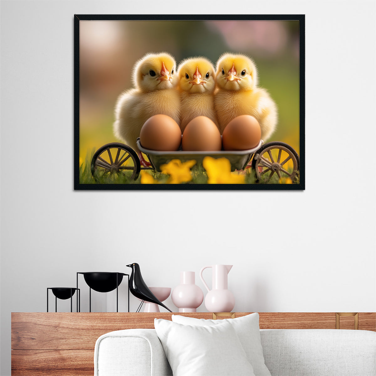 Adorable Baby Chicken Eggs Wall Art for Home Decor
