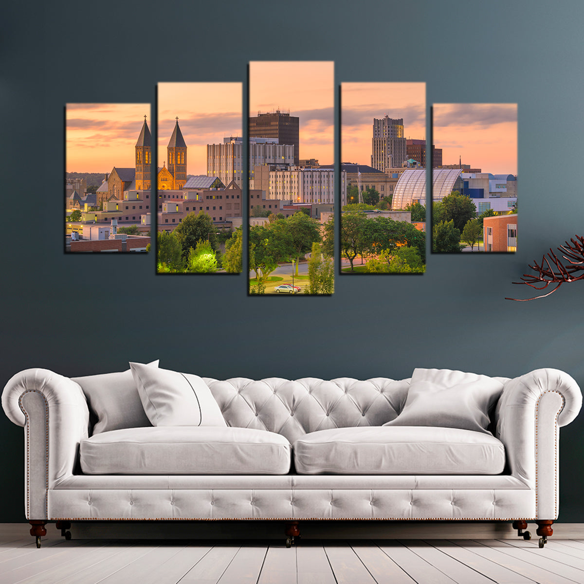 Stunning Akron Downtown Skyline Wall Art for Home Decor