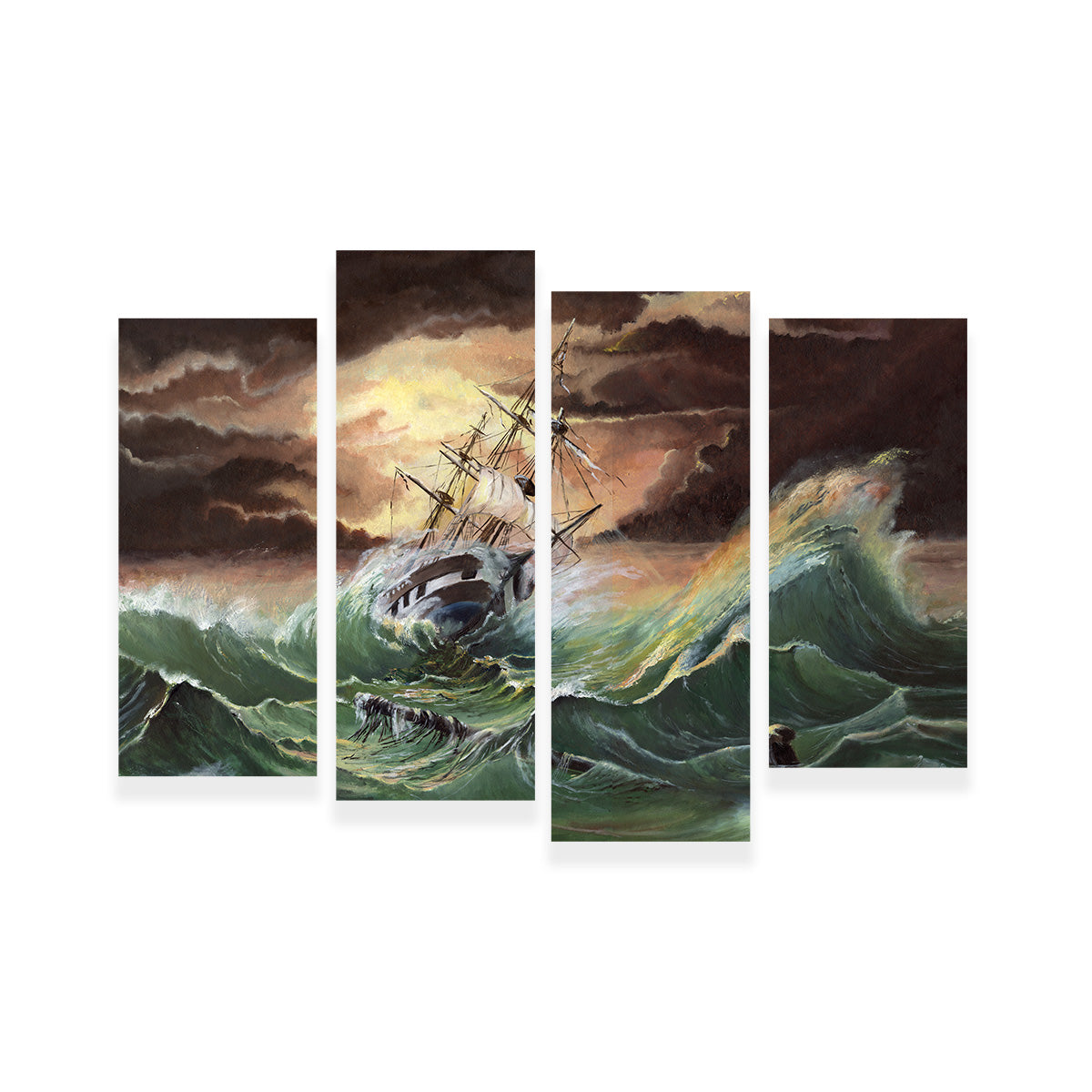 Stunning Ship in Storm Wall Art for Striking Home Decor