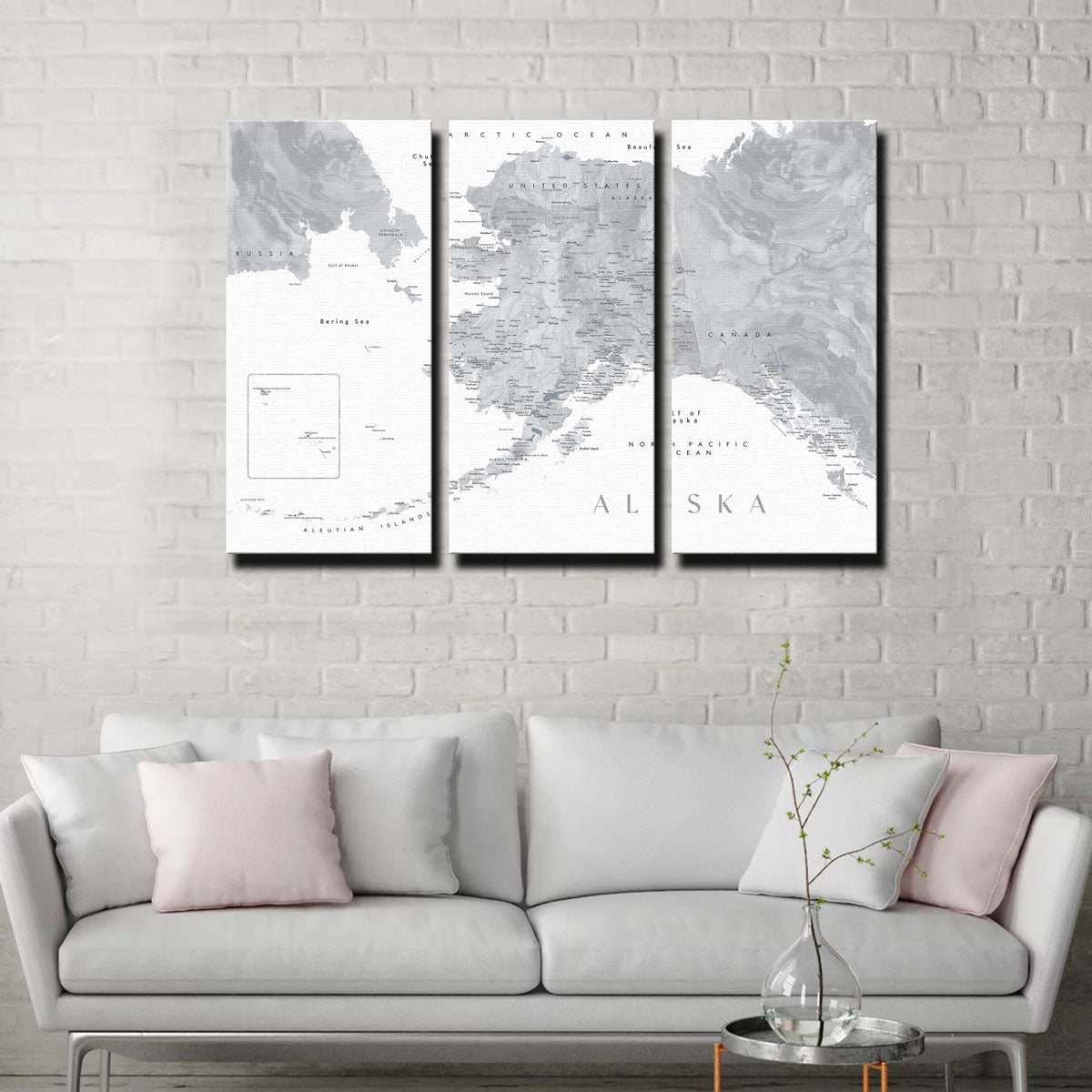Stunning Alaska Map 2 Wall Art by Blursbyai