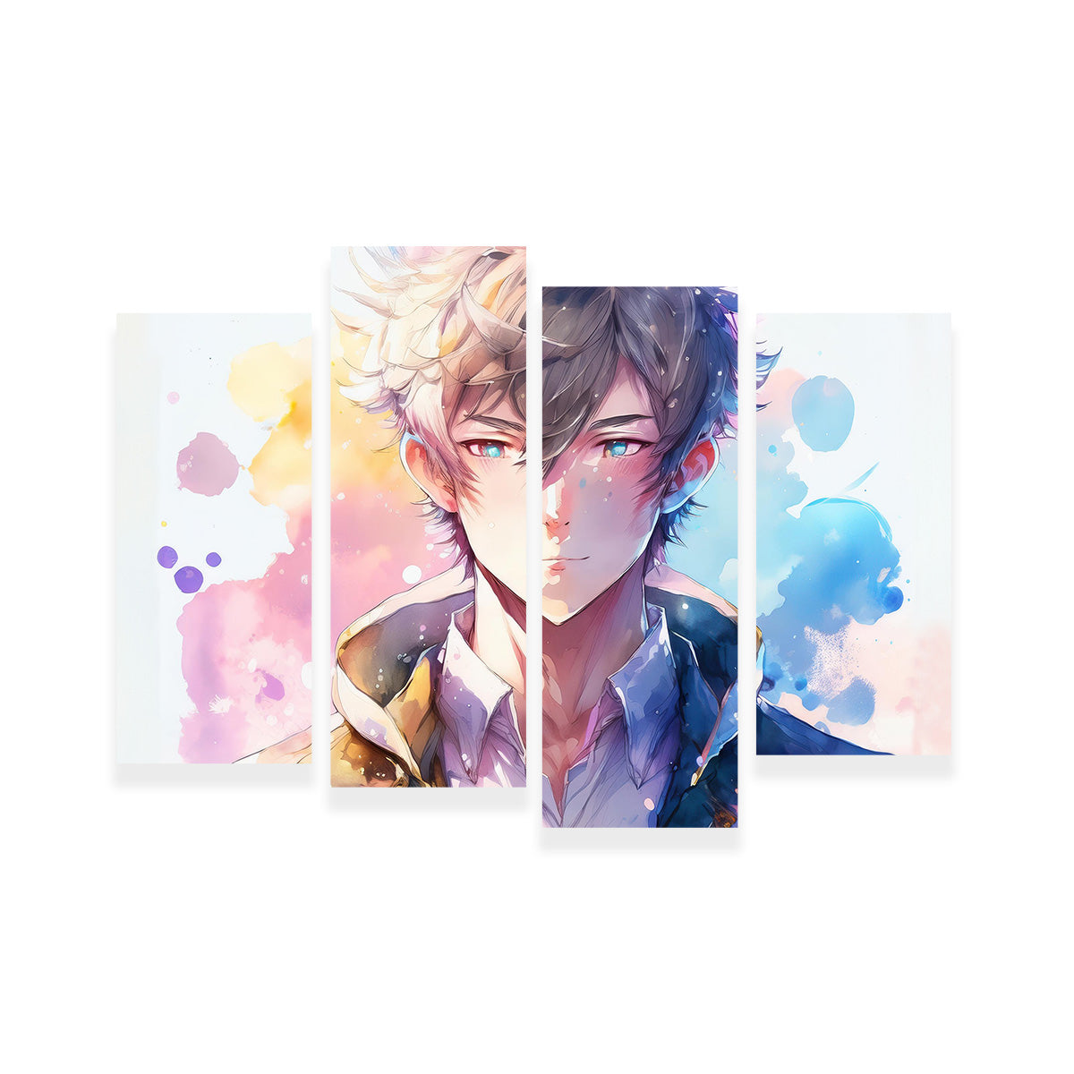 Anime Man Canvas Print - Handmade with Sustainable Pine Wood