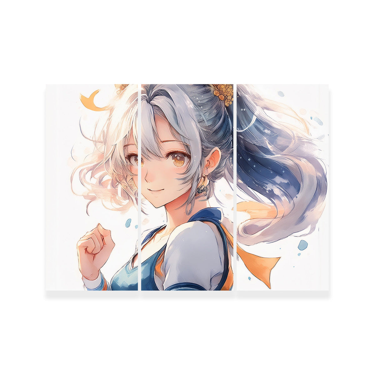 Stunning Anime Girl Print in White