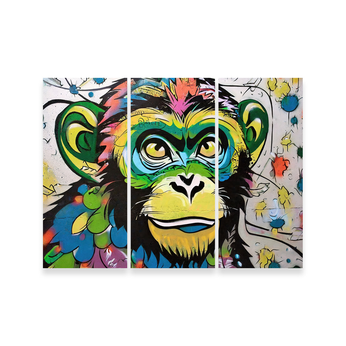 Eye - catching Monkey Graffiti Wall Art by Stephen Chambers