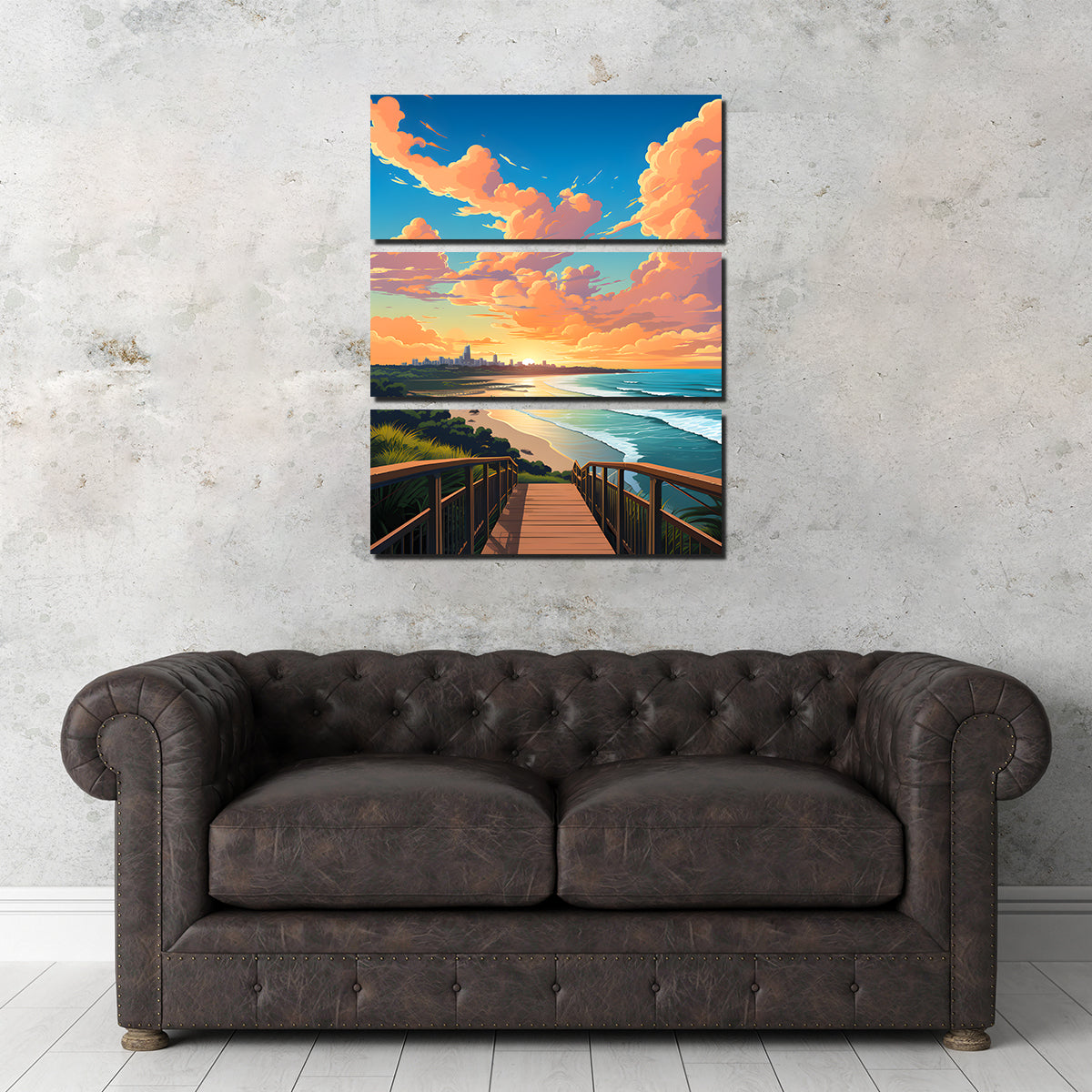 Australia Gold Coast Beach Wall Art - Premium Handmade Canvas Print