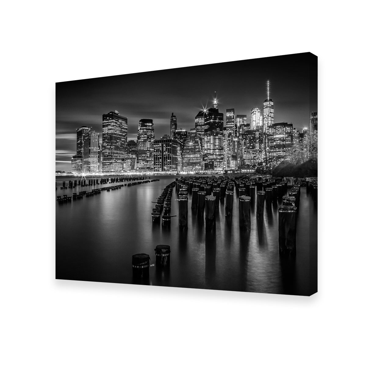 Stunning Monochrome Manhattan Skyline at Sunset Wall Art for Your Home Decor