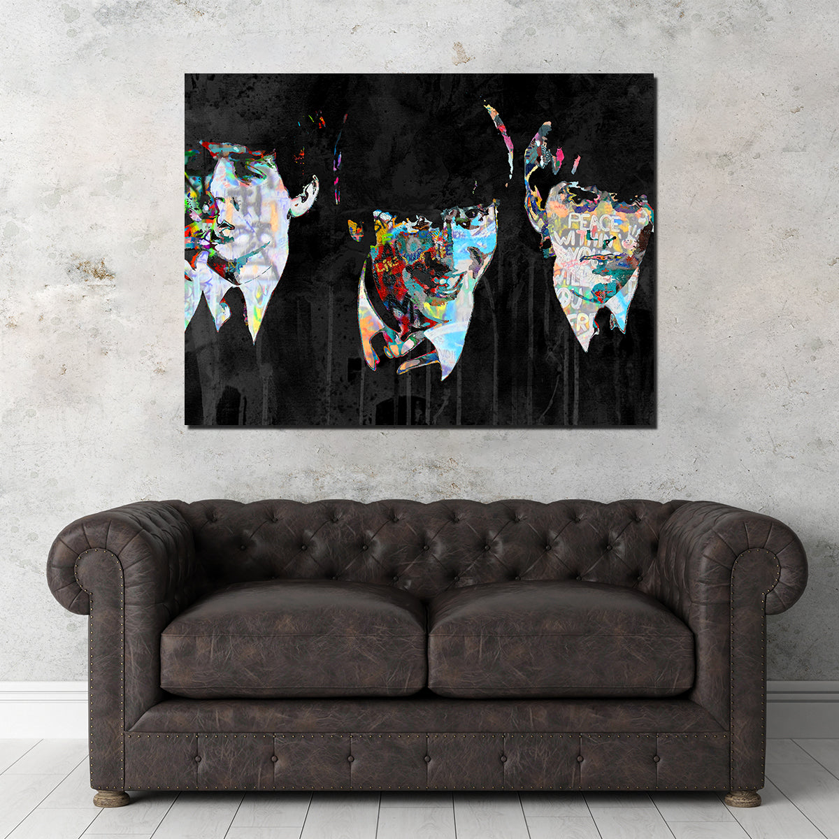 Beatles Peace Within Wall Art - Museum-Quality Handmade Canvas by Stephen Chambers