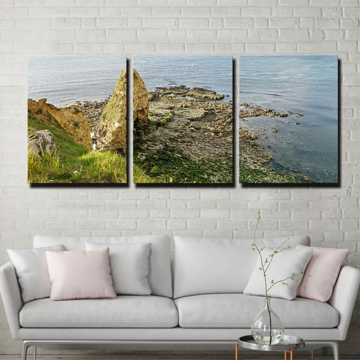 Pointe du Hoc Normandy Wall Art by David Campbell - Museum Quality Canvas Print