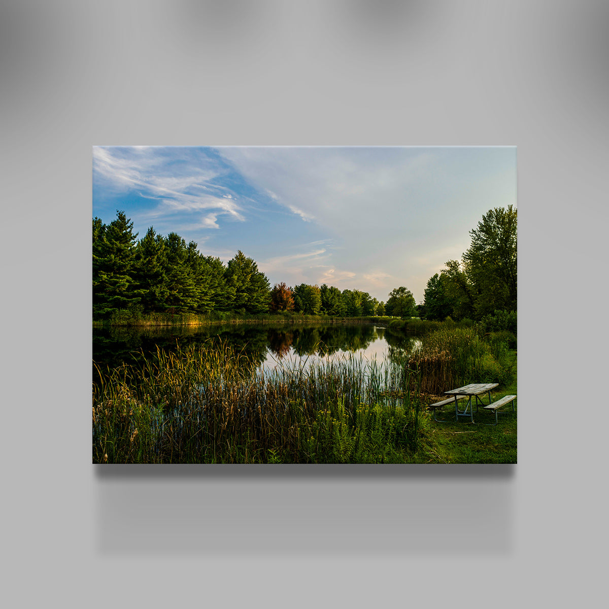 Stunning Alum Creek Fishing Pond Wall Art for Home Decor