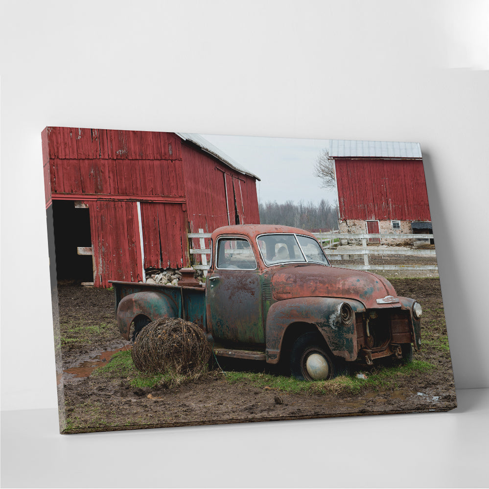 Authentic Old Wisconsin Dairy Farm Truck Wall Art - Ideal for Home Decor