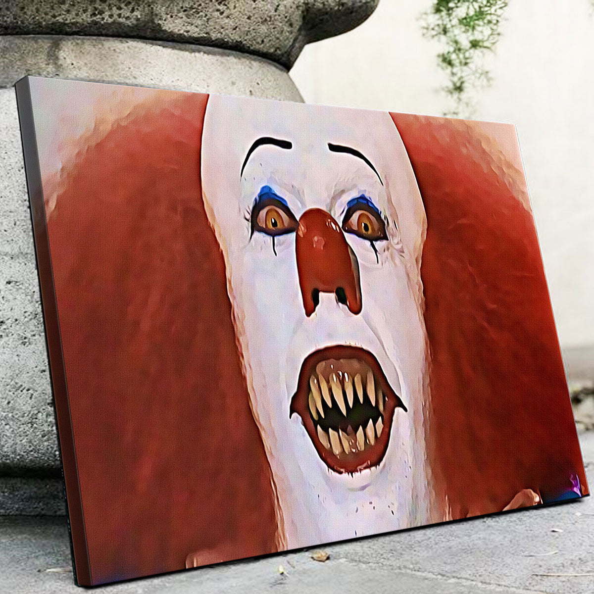 Eye - Catching Pennywise Close - up Wall Art for Your Space