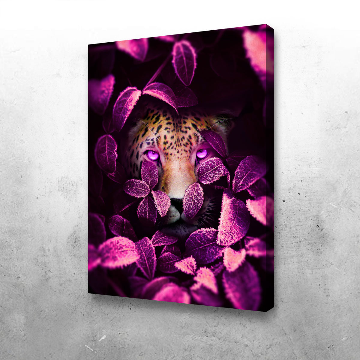 Vibrant Pink Eyes Jaguar Wall Art for Stunning Home Decor