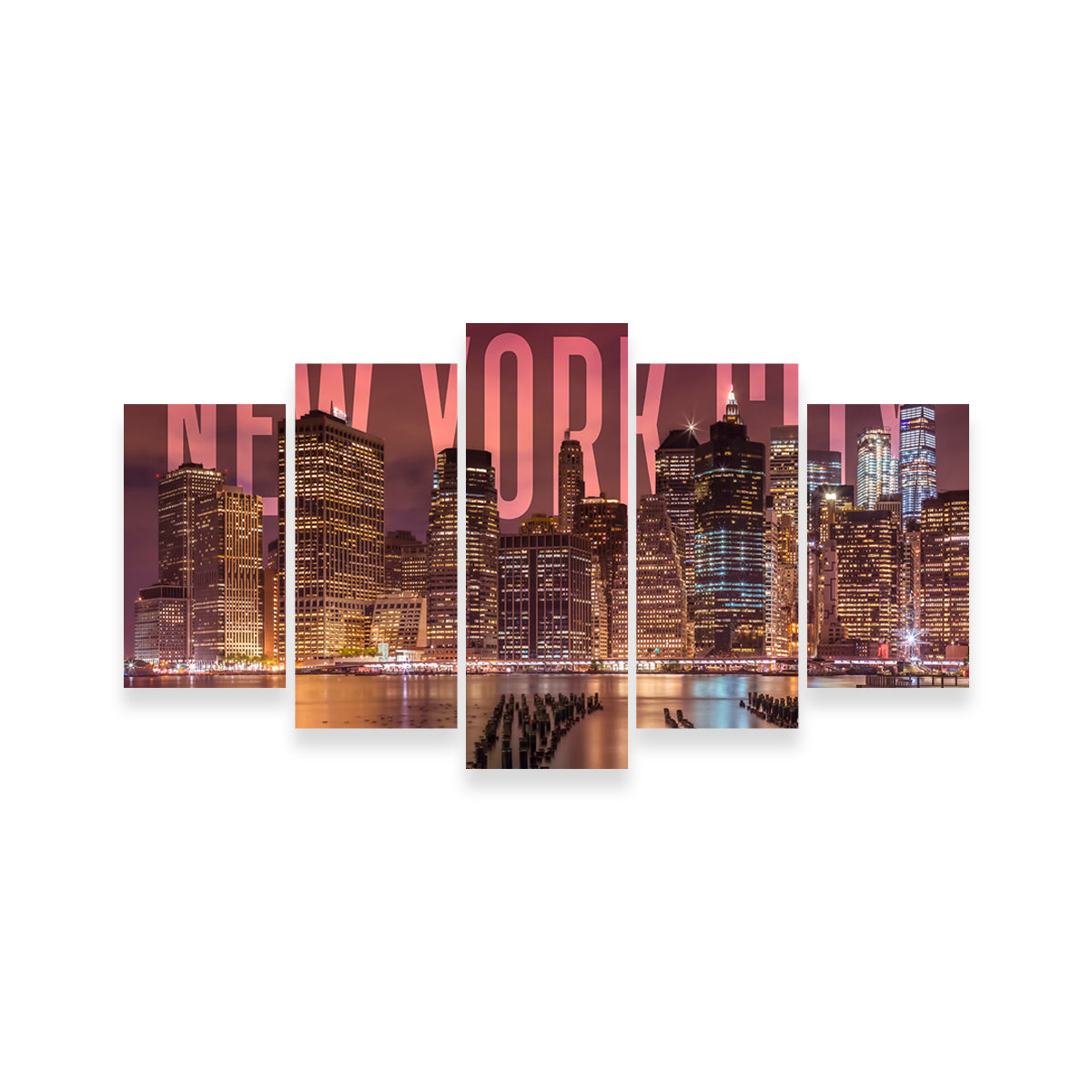 Stunning NYC Letters - Night Wall Art for Bedroom Decor