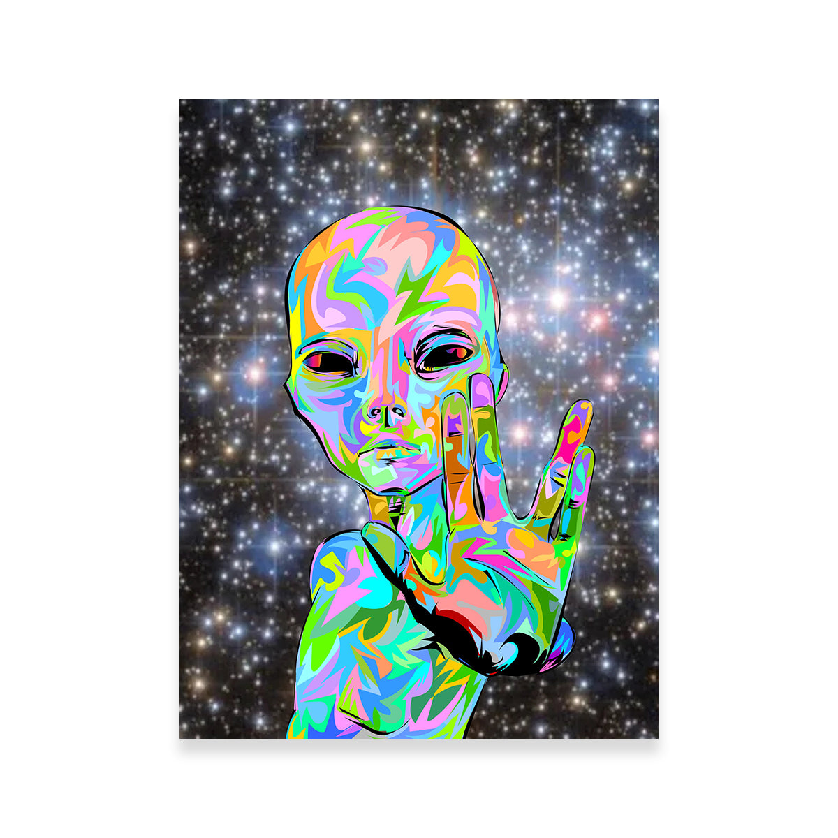 Stunning Alien Peace Wall Art for Unique Home Decor