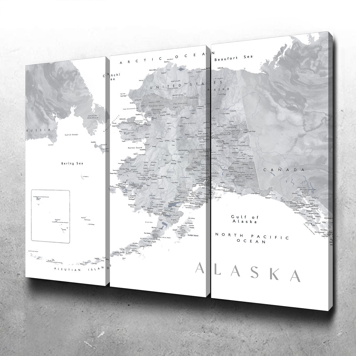 Stunning Alaska Map 2 Wall Art by Blursbyai