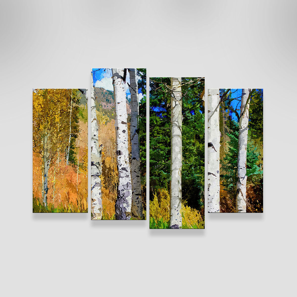 Exquisite Hillside Aspen Grove Wall Art by Denise Dundon