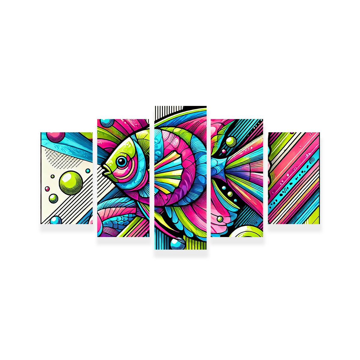 Eye - Catching Neon Pop Art Fish Wall Art for Stunning Decor