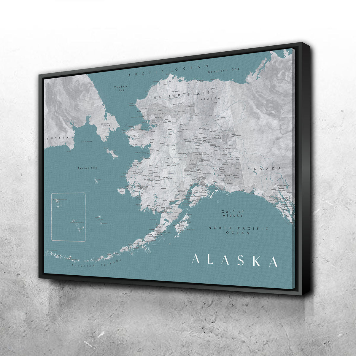 Stunning Alaska Map Wall Art by Blursbyai