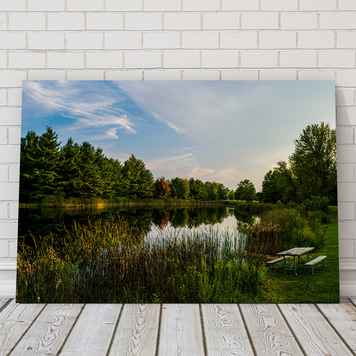 Stunning Alum Creek Fishing Pond Wall Art for Home Decor