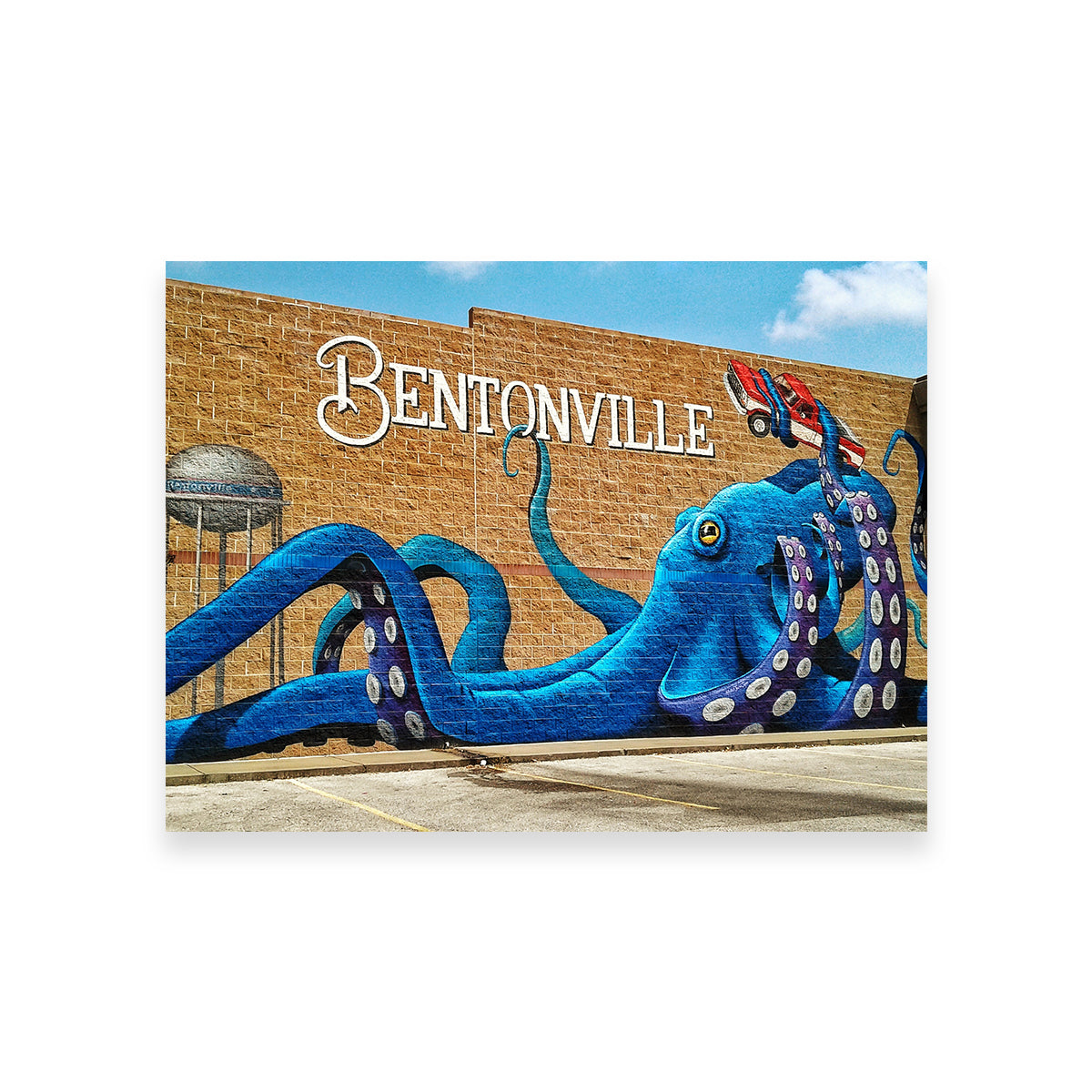 Stunning Bentonville Blue Octopus Mural Wall Art for Home Decor