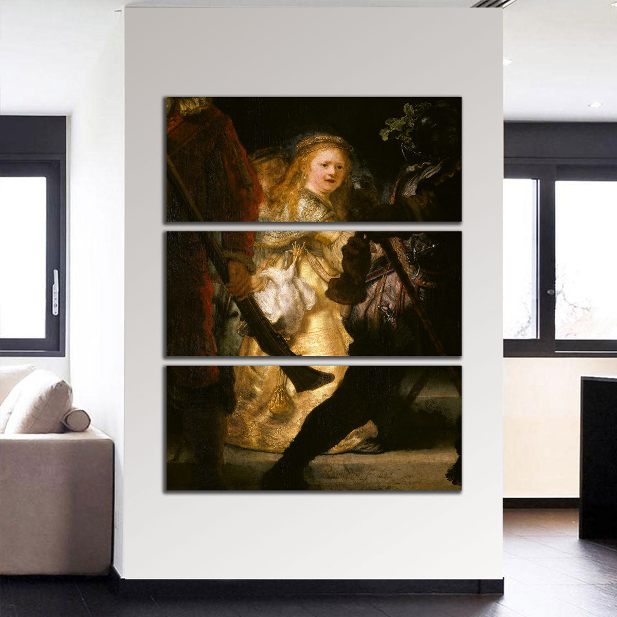 Exquisite Night Watch Detail Wall Art by Rembrandt