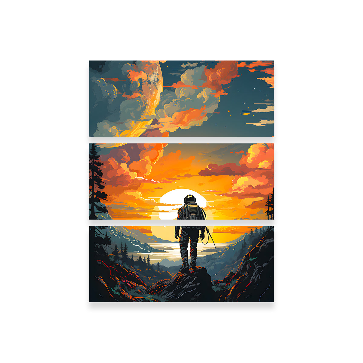Stunning Astronaut Travelling Wall Art by Valth Graphics