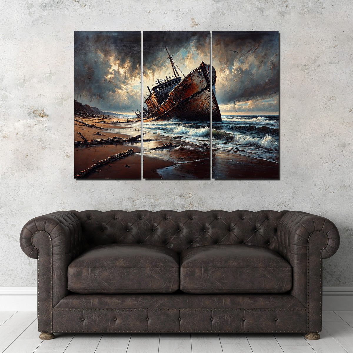 Exquisite Shipwreck Canvas Print for Wall Decor
