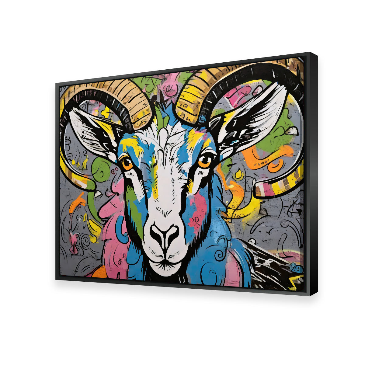 Stunning Bighorn Sheep Graffiti Wall Art by Stephen Chambers