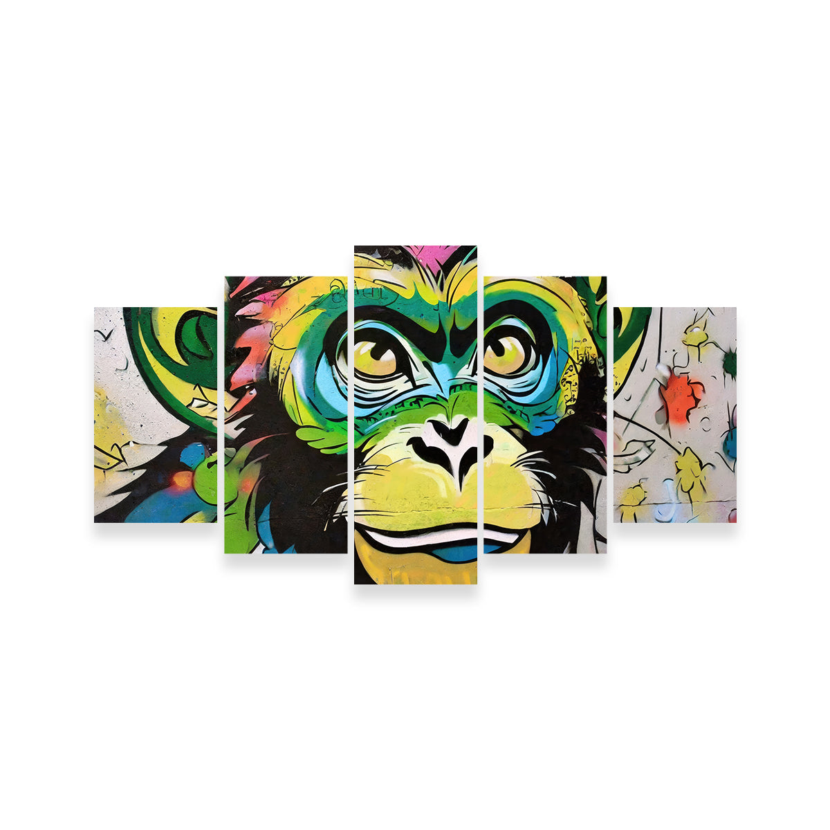 Eye - catching Monkey Graffiti Wall Art by Stephen Chambers