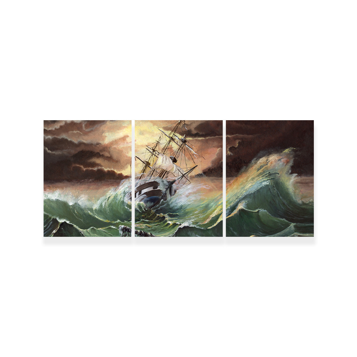 Stunning Ship in Storm Wall Art for Striking Home Decor