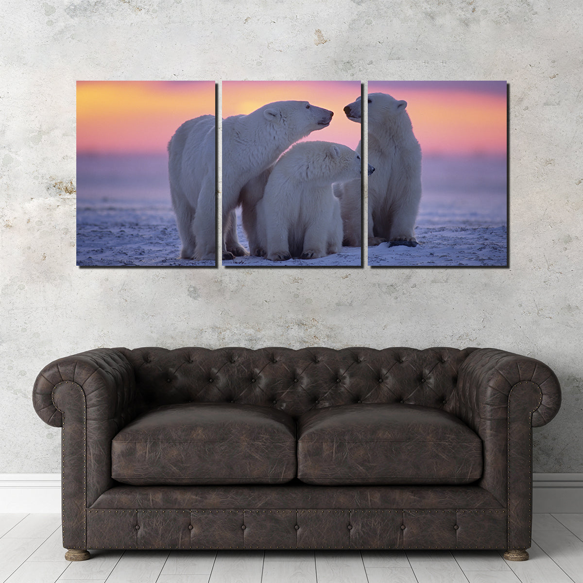 Stunning Polar Bear Family - Canadian Arctic Wall Art for Your Home Decor