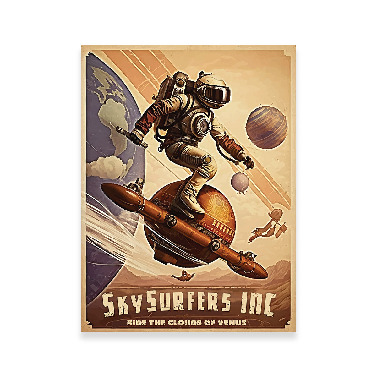 SkySurfers - Breathtaking Ride the Clouds of Venus Wall Art for Stunning Home Decor