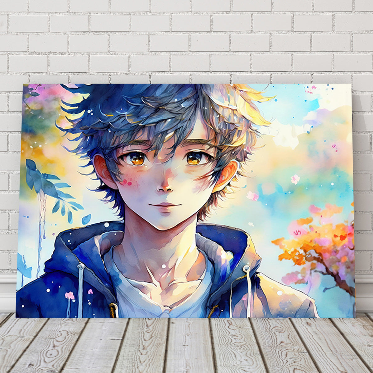 Stunning Anime Boy Watercolor Art Print