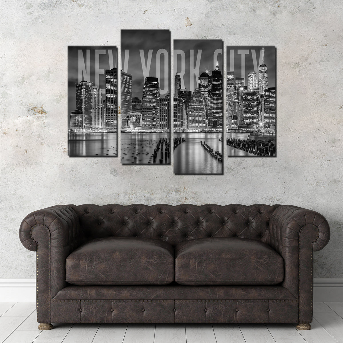 Stylish NYC Letters Black & White Wall Art for Modern Interiors