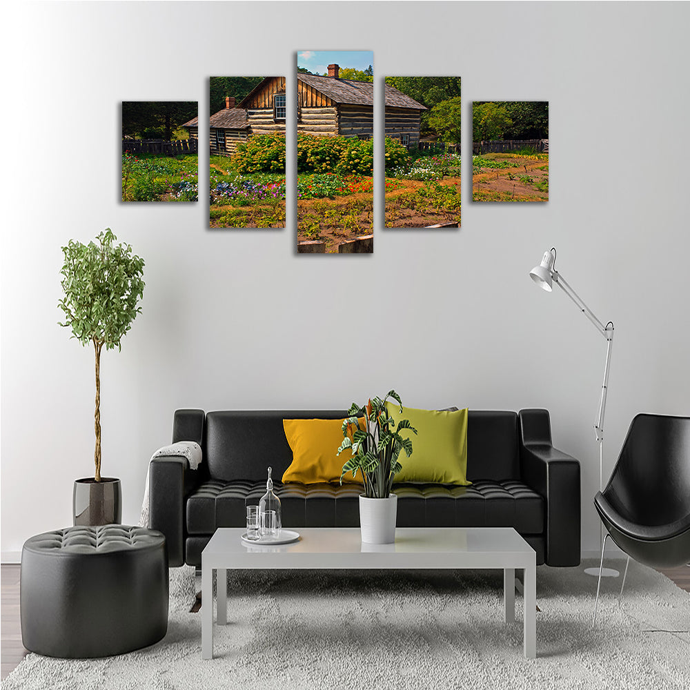 Pedersen House And Garden Wall Art - Sustainable Kiln - Dried Pine Framed Canvas
