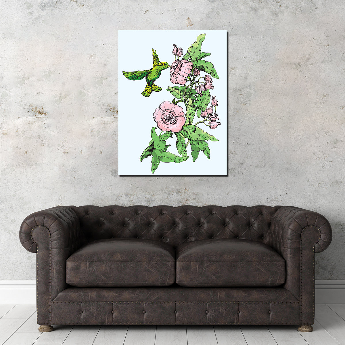 Exquisite Hummingbird Drinking Nectar Wall Art for Stunning Home Decor