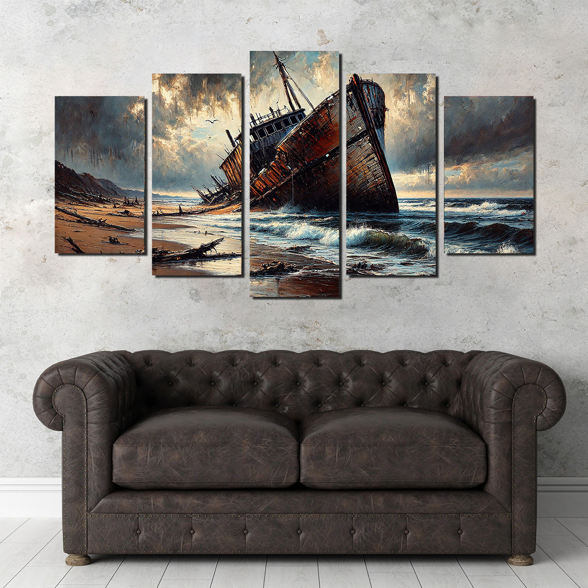 Exquisite Shipwreck Canvas Print for Wall Decor