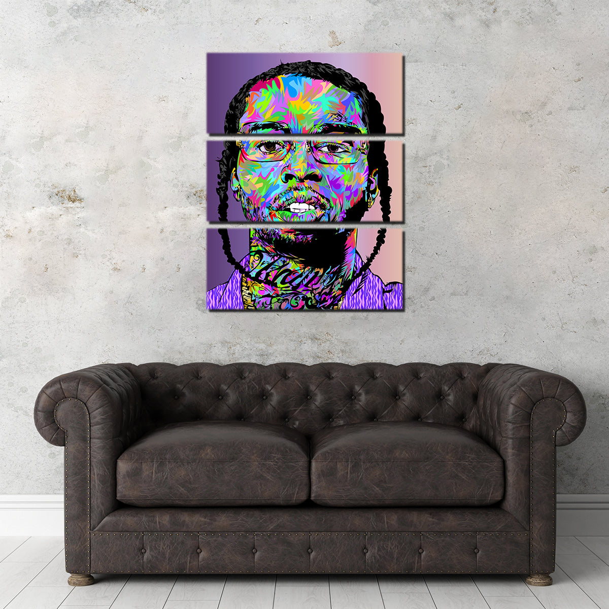 Eye - catching Pop Smoke Abstract Wall Art for Home Decor