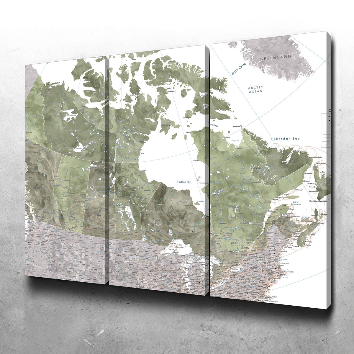 Stunning Canada Map 2 Wall Art by Blursbyai