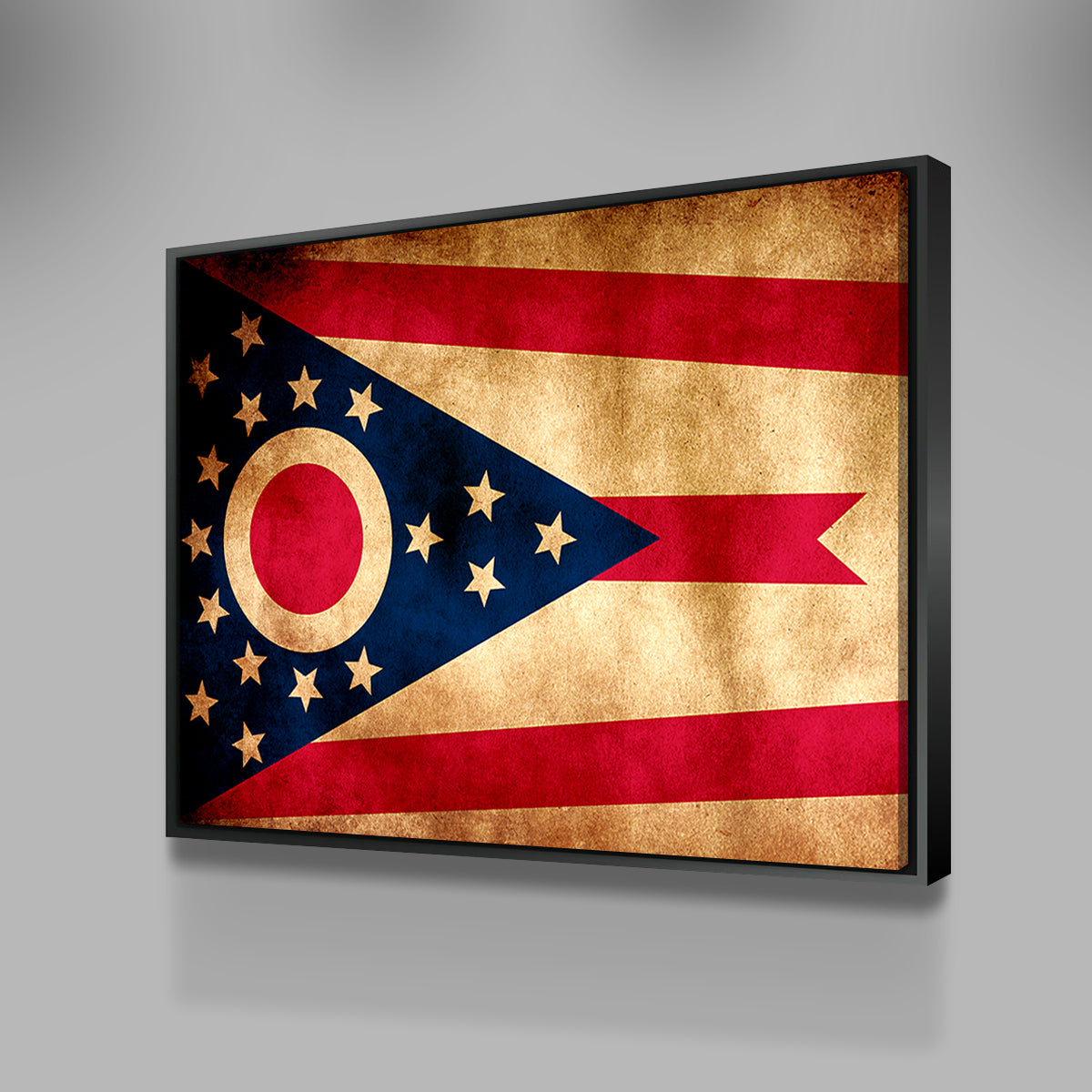 Vintage Ohio State Flag Grunge Wall Art for Stunning Home Decor