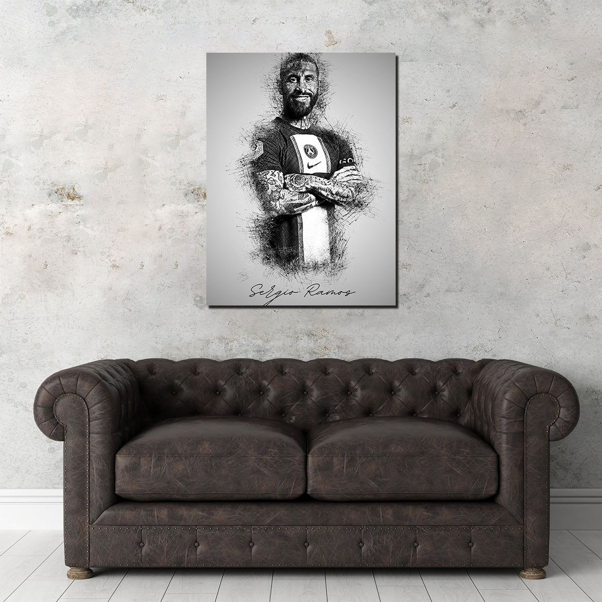 Sergio Ramos High - Quality Wall Art by Albi Art