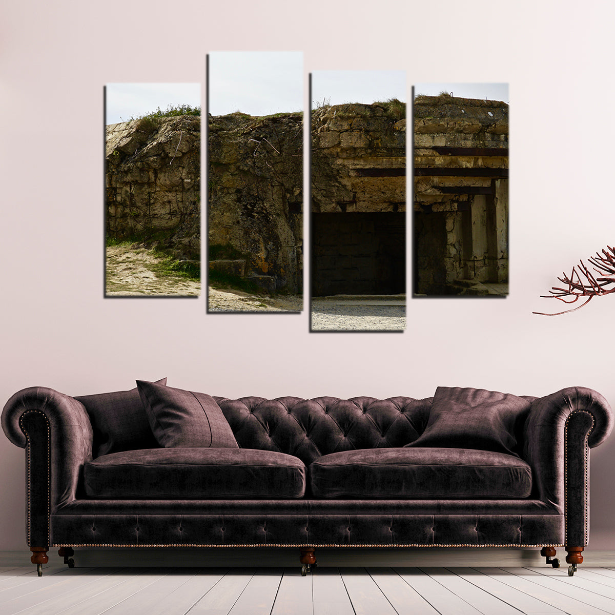 Pointe du Hoc German Bunker Wall Art by David Campbell - Museum-Quality Canvas on Sustainable Pine Frames