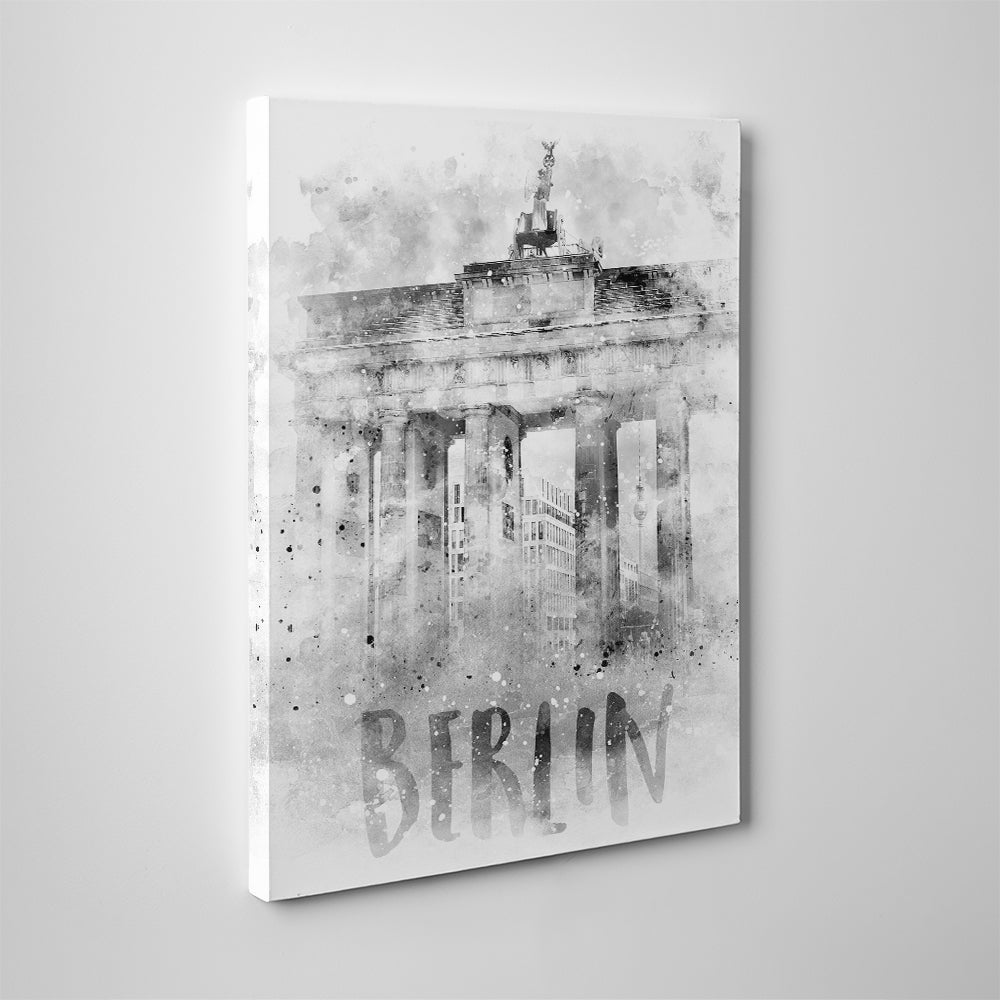Exquisite Berlin Brandenburg Gate Watercolor Wall Art by Melanie Viola